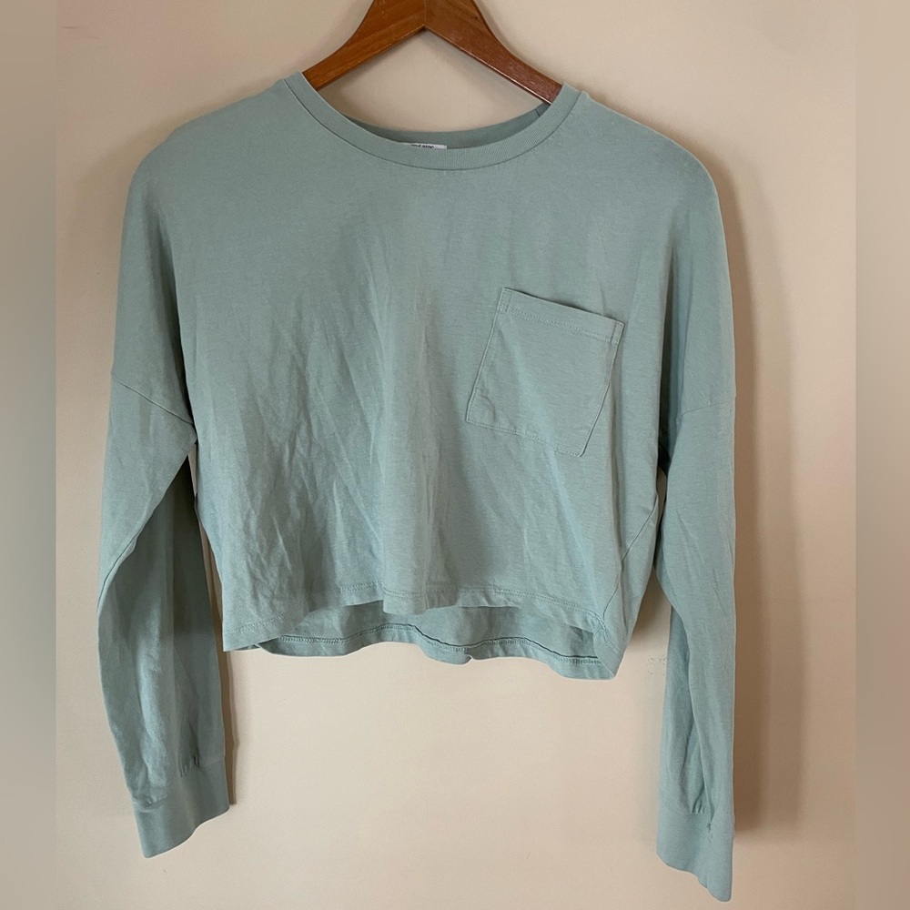 Ardene Basic Collection Women's Sage Green Long Sleeve Crop Top